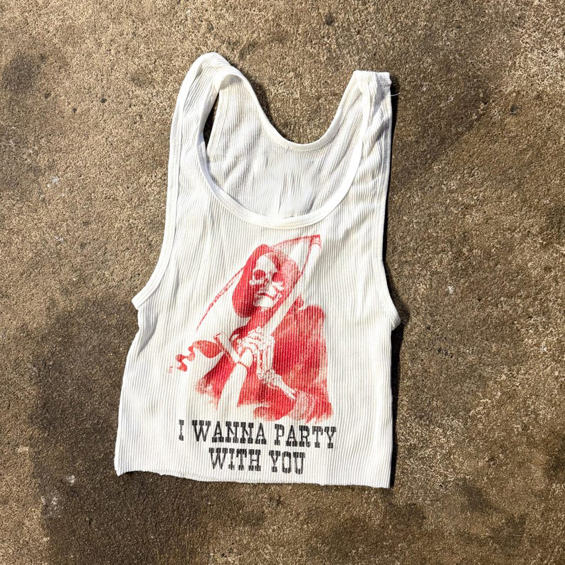 Tank Top Ribbed - Prążkowana koszulka na ramiączkach z grafiką